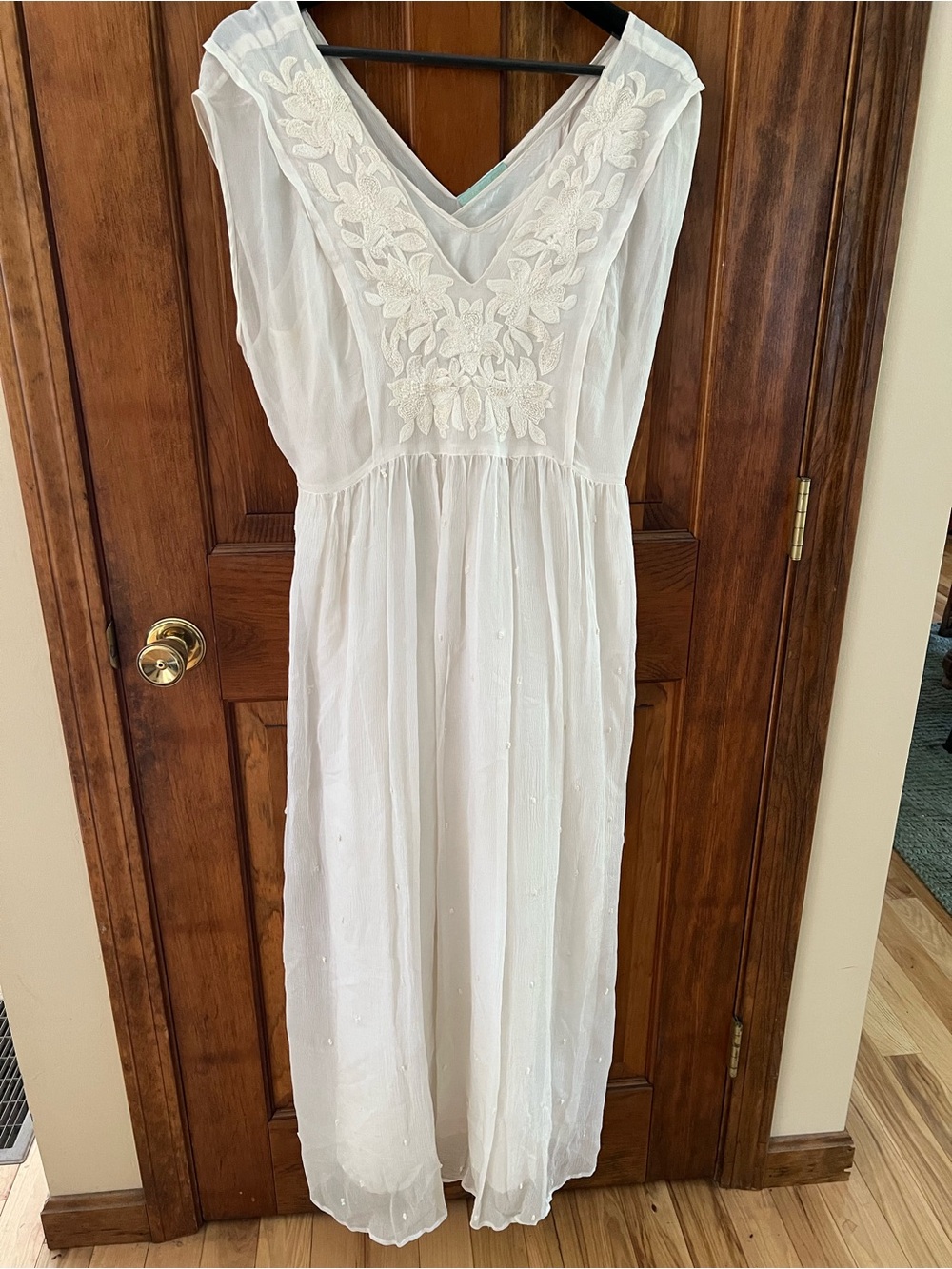Leaves of Grass Silk Embroidered Dress